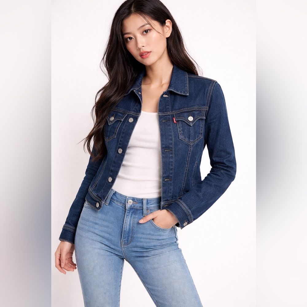 Levi’s Iconic Type 1 Dark Wash Denim Trucker Jacket Size Medium